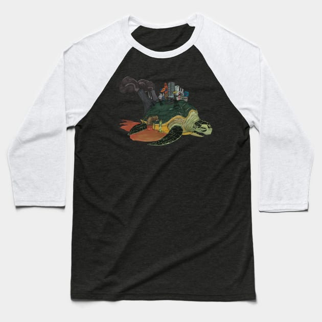 Turtle World Baseball T-Shirt by Joepollack